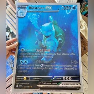 Blastoise EX, Squirtle, and Wartortle 3D Holographic Lenticular Poster
